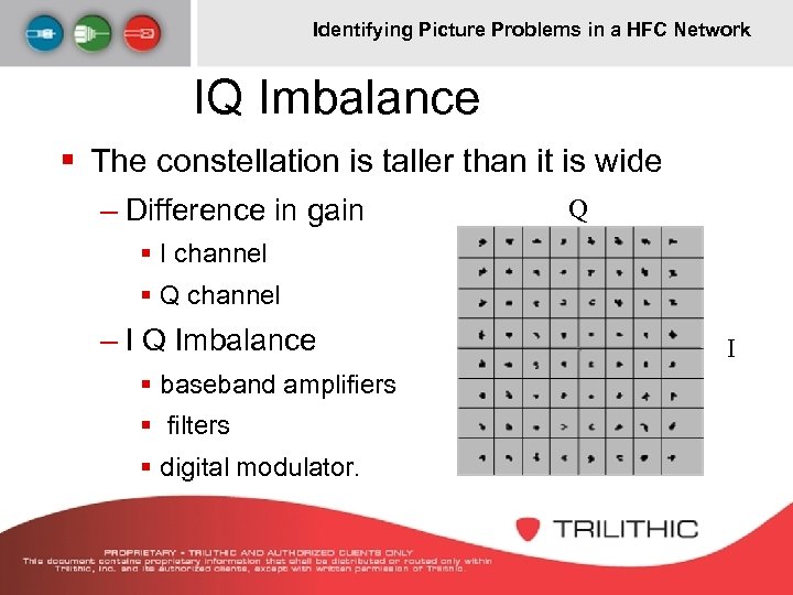 Identifying Picture Problems in a HFC Network IQ Imbalance § The constellation is taller