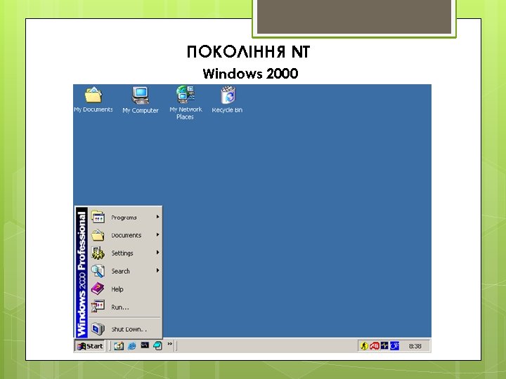 ПОКОЛІННЯ NT Windows 2000 