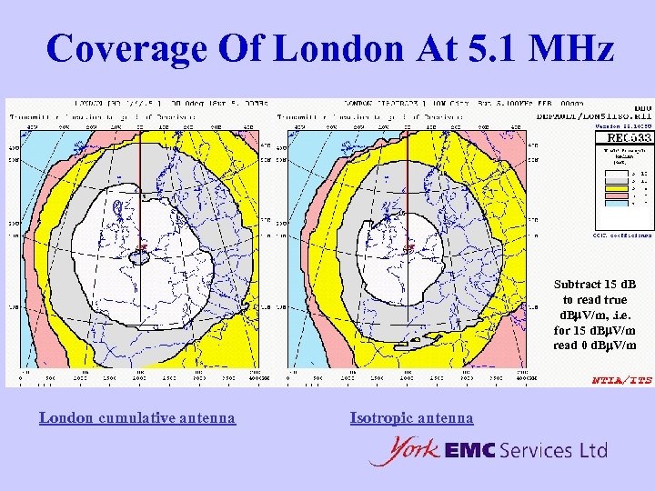 Coverage Of London At 5. 1 MHz 0 Subtract 15 d. B to read