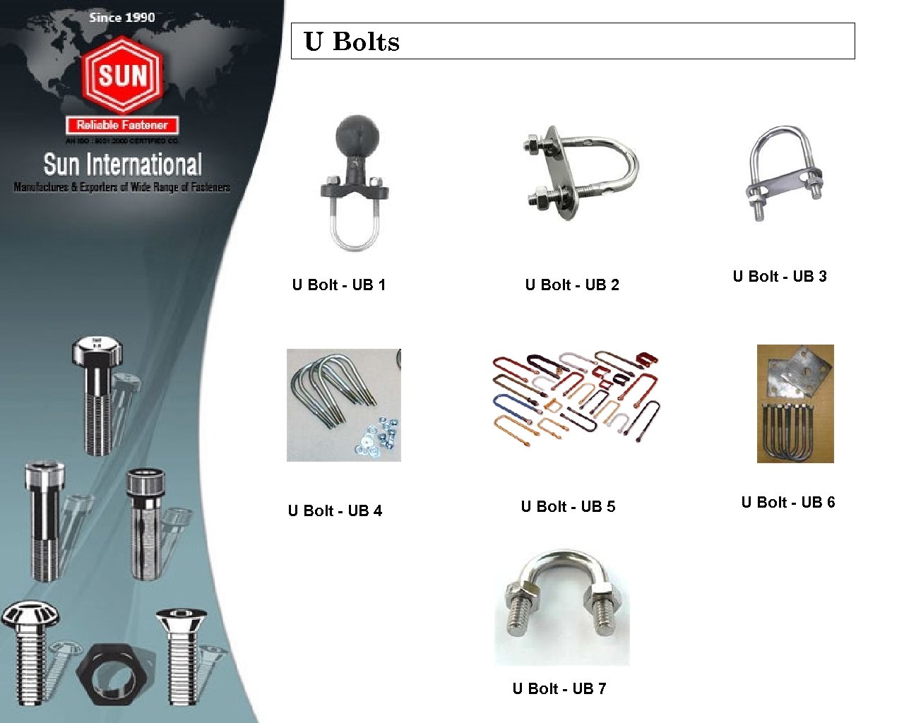 U Bolts U Bolt - UB 1 U Bolt - UB 2 U Bolt