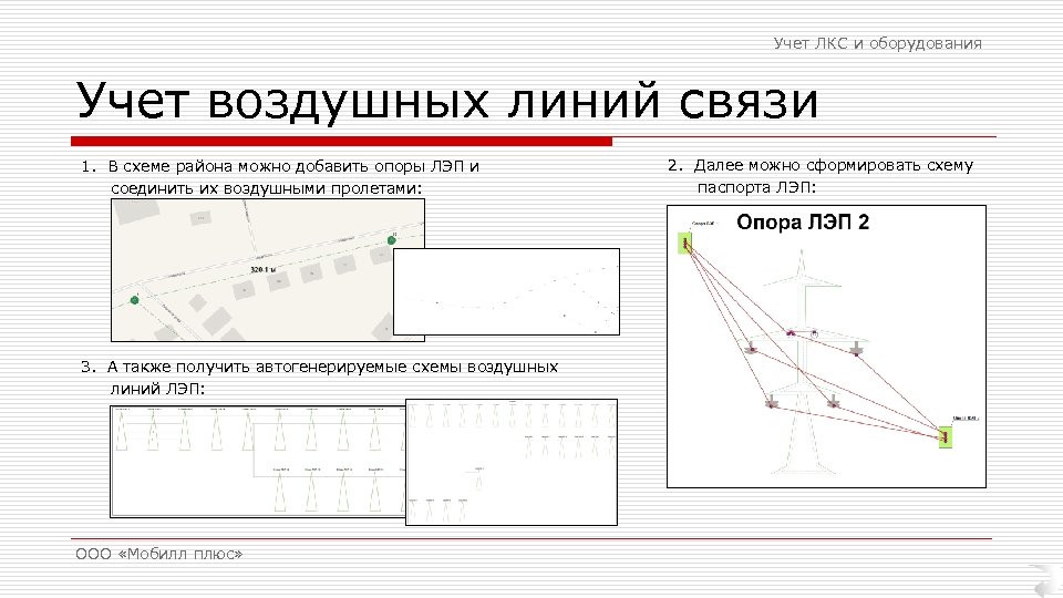 Учет ЛКС и оборудования Учет воздушных линий связи 1. В схеме района можно добавить