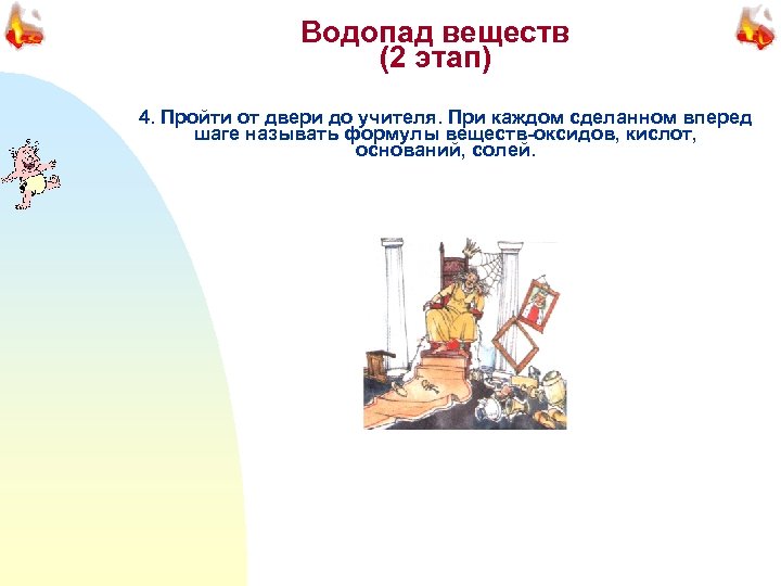 Водопад веществ (2 этап) 4. Пройти от двери до учителя. При каждом сделанном вперед