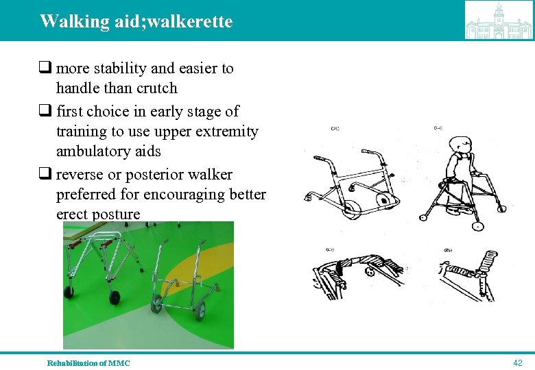 Walking aid; walkerette q more stability and easier to handle than crutch q first