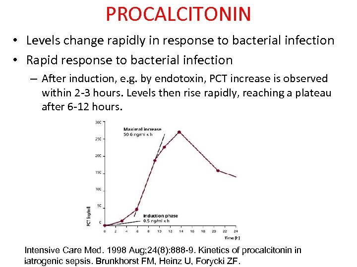 PROCALCITONIN • Levels change rapidly in response to bacterial infection • Rapid response to