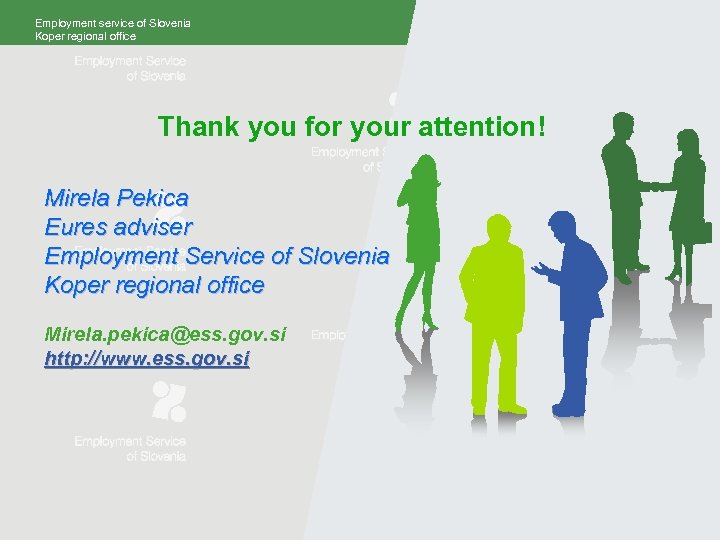Employment service of Slovenia Koper regional office Thank you for your attention! Mirela Pekica