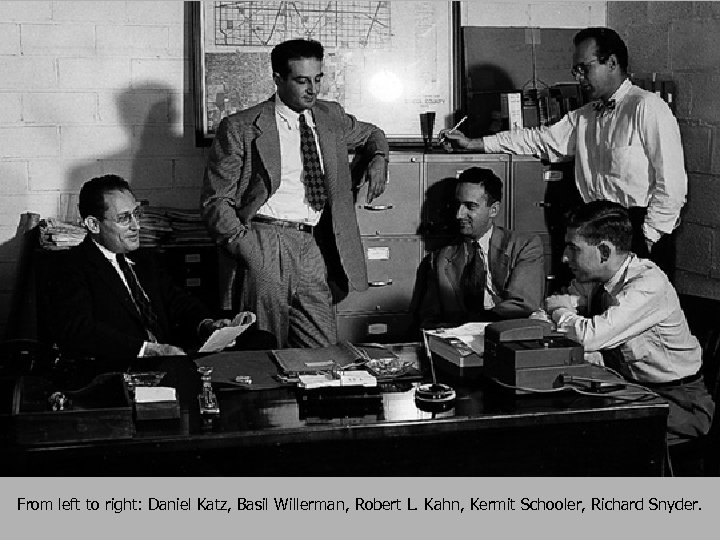 From left to right: Daniel Katz, Basil Willerman, Robert L. Kahn, Kermit Schooler, Richard