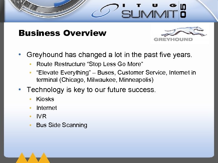 Business Overview • Greyhound has changed a lot in the past five years. •