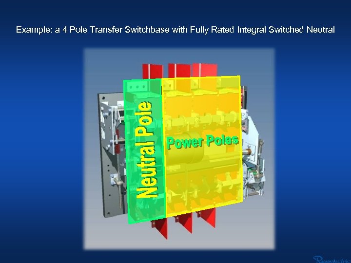 Example: a 4 Pole Transfer Switchbase with Fully Rated Integral Switched Neutral 