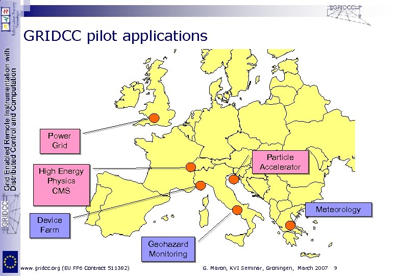 GRIDCC pilot applications Power Grid Particle Accelerator High Energy Physics CMS Meteorology Device Farm
