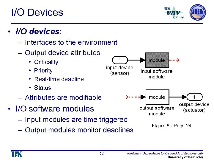 I/O Devices • I/O devices: – Interfaces to the environment – Output device attributes: