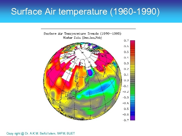 Surface Air temperature (1960 -1990) Copy right @ Dr. A. K. M. Saiful Islam,