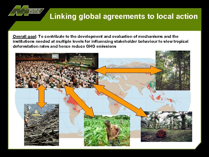 Linking global agreements to local action Overall goal: To contribute to the development and