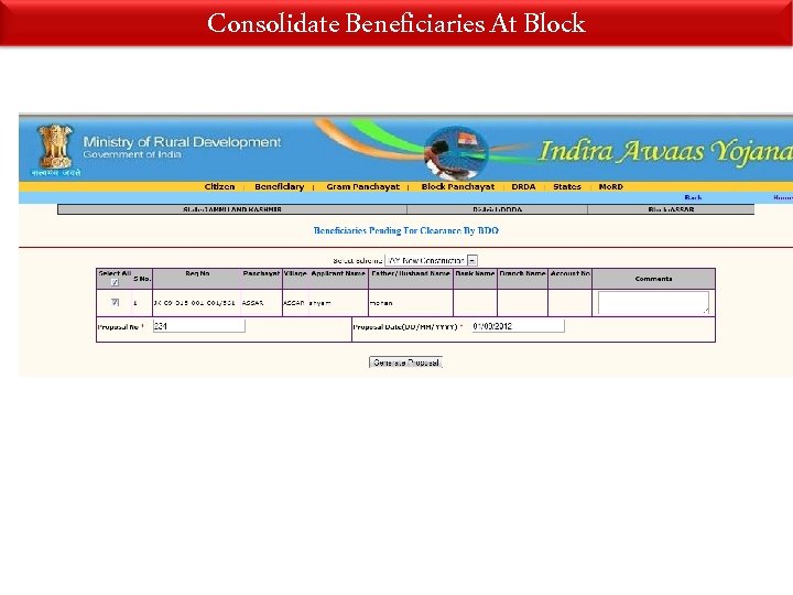 Consolidate Beneficiaries At Block 