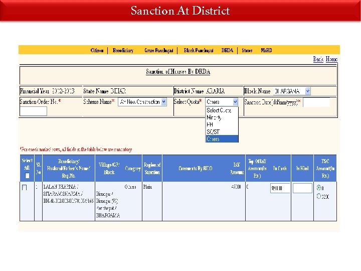 Sanction At District 