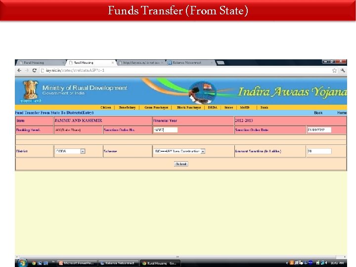 Funds Transfer (From State) 