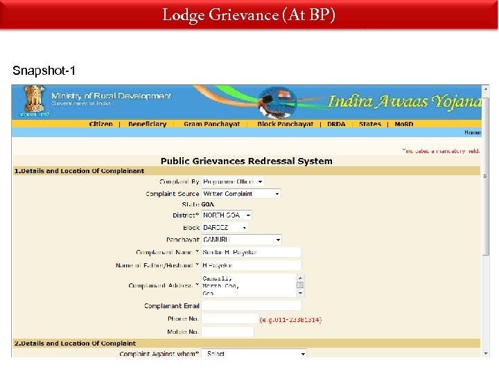 Lodge Grievance (At BP) Snapshot-1 