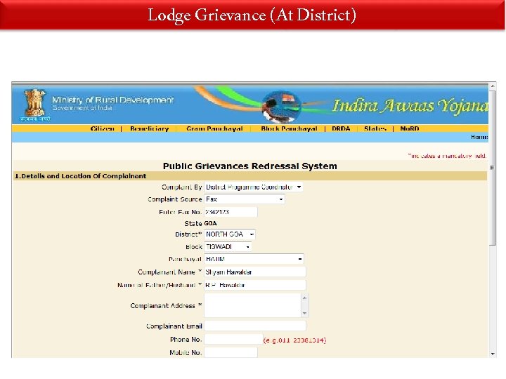 Lodge Grievance (At District) 