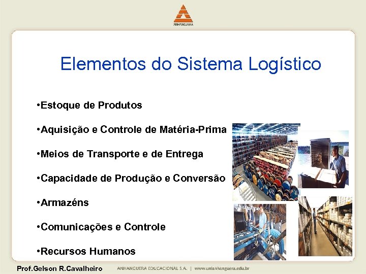 Elementos do Sistema Logístico • Estoque de Produtos • Aquisição e Controle de Matéria-Prima