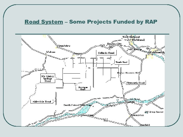 Road System – Some Projects Funded by RAP 