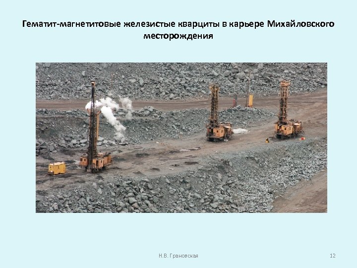 Гематит-магнетитовые железистые кварциты в карьере Михайловского месторождения Н. В. Грановская 12 