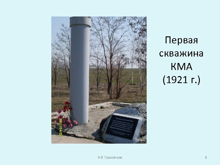 Первая скважина КМА (1921 г. ) Н. В. Грановская 8 