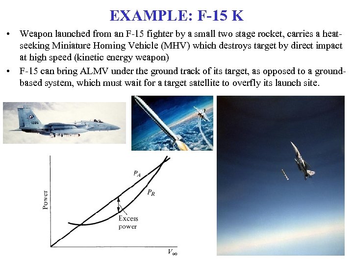 EXAMPLE: F-15 K • Weapon launched from an F-15 fighter by a small two