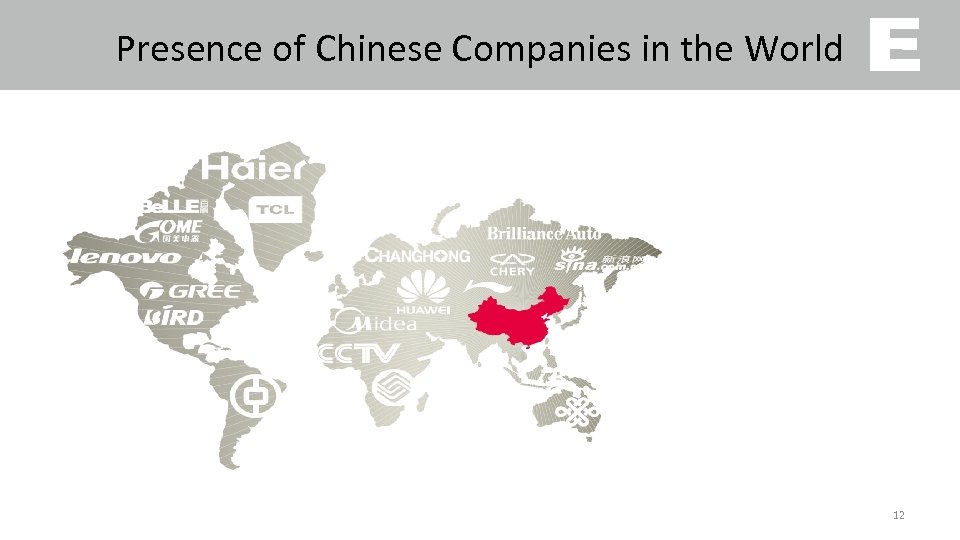 Presence of Chinese Companies in the World 12 