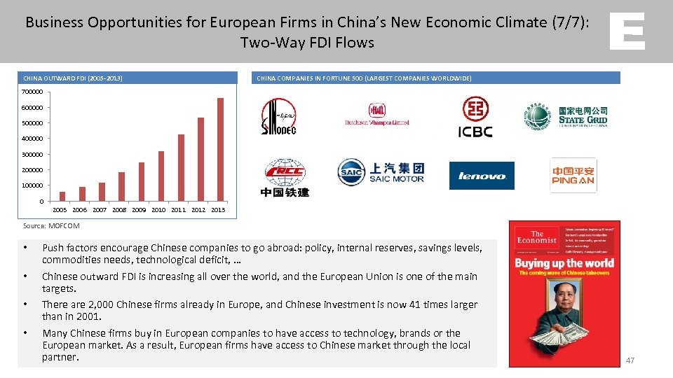 Business Opportunities for European Firms in China’s New Economic Climate (7/7): Two-Way FDI Flows