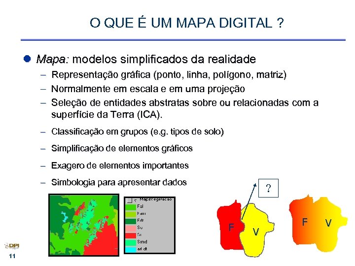 O QUE É UM MAPA DIGITAL ? l Mapa: modelos simplificados da realidade –
