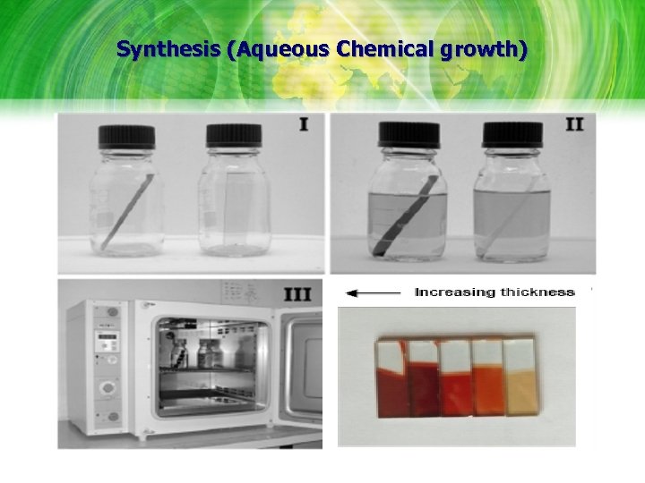 Synthesis (Aqueous Chemical growth) Vaysseries et al (2001) 