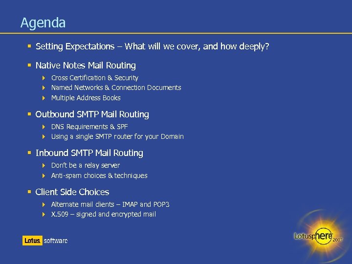 Agenda Setting Expectations – What will we cover, and how deeply? Native Notes Mail