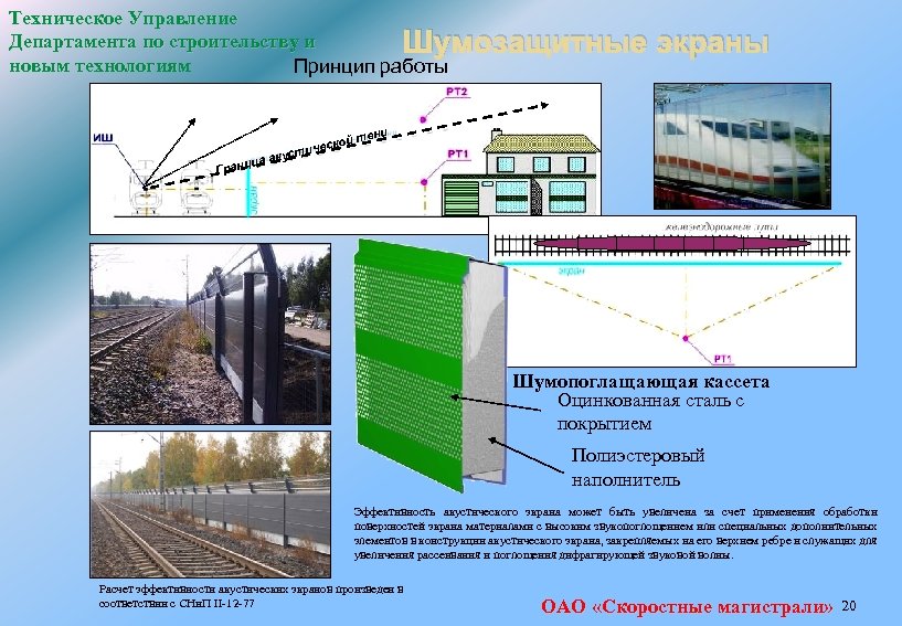 Техническое Управление Департамента по строительству и Шумозащитные новым технологиям Принцип работы кой ичес экраны