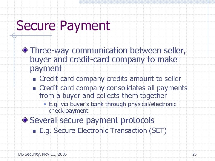 Secure Payment Three-way communication between seller, buyer and credit-card company to make payment n