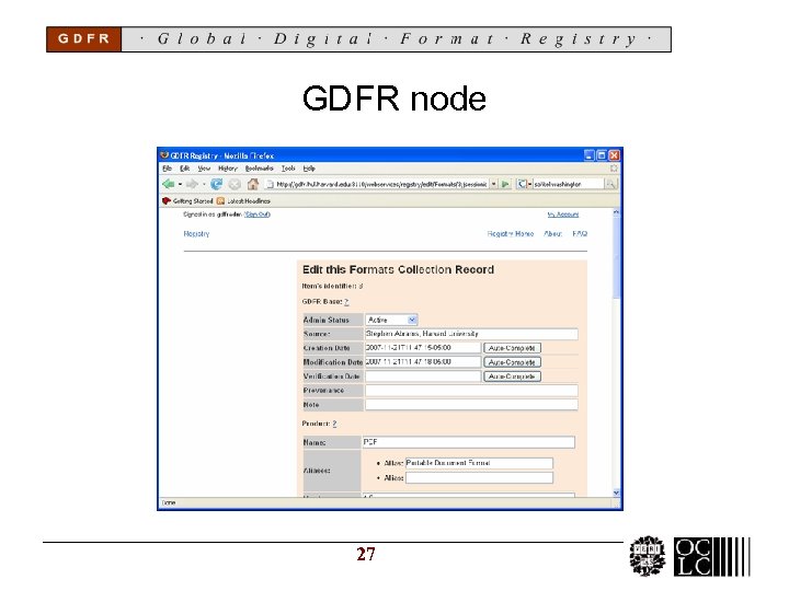 GDFR node 27 