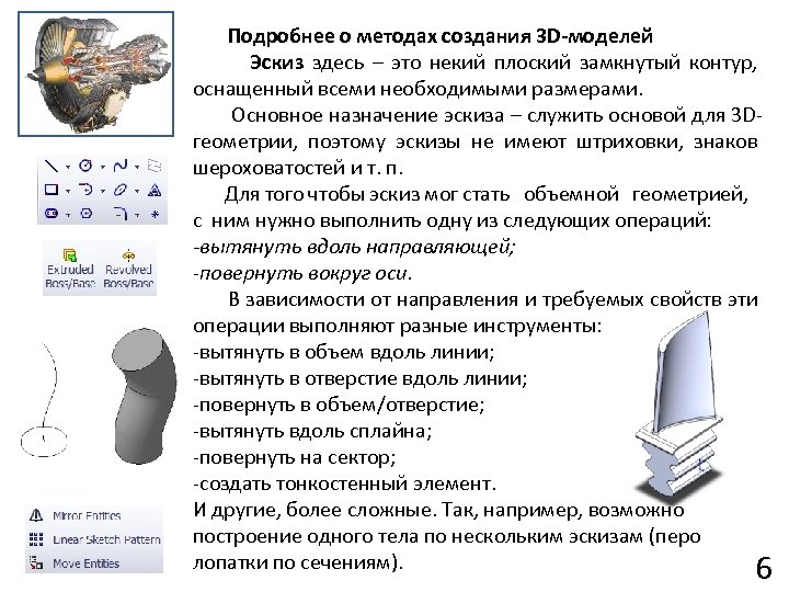 Подробнее о методах создания 3 D-моделей Эскиз здесь – это некий плоский замкнутый контур,