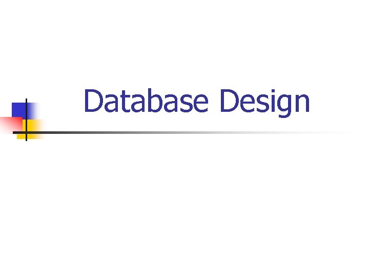 Database Design 