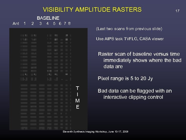 VISIBILITY AMPLITUDE RASTERS 17 BASELINE Ant 1 2 3 4 5 6 7 8