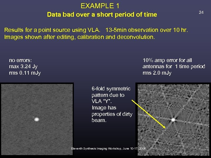 EXAMPLE 1 Data bad over a short period of time 24 Results for a