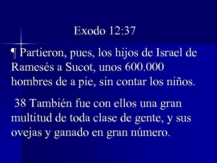 Exodo 12: 37 ¶ Partieron, pues, los hijos de Israel de Ramesés a Sucot,