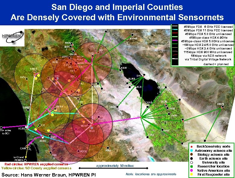 San Diego and Imperial Counties Are Densely Covered with Environmental Sensornets 155 Mbps FDX