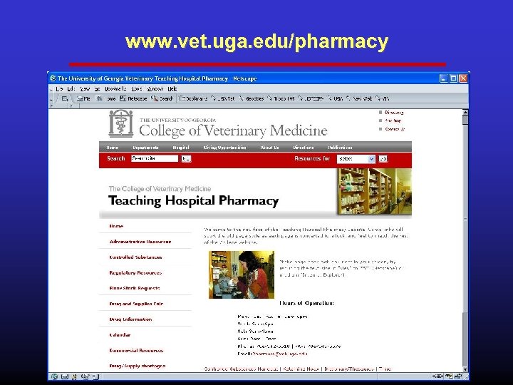 www. vet. uga. edu/pharmacy 