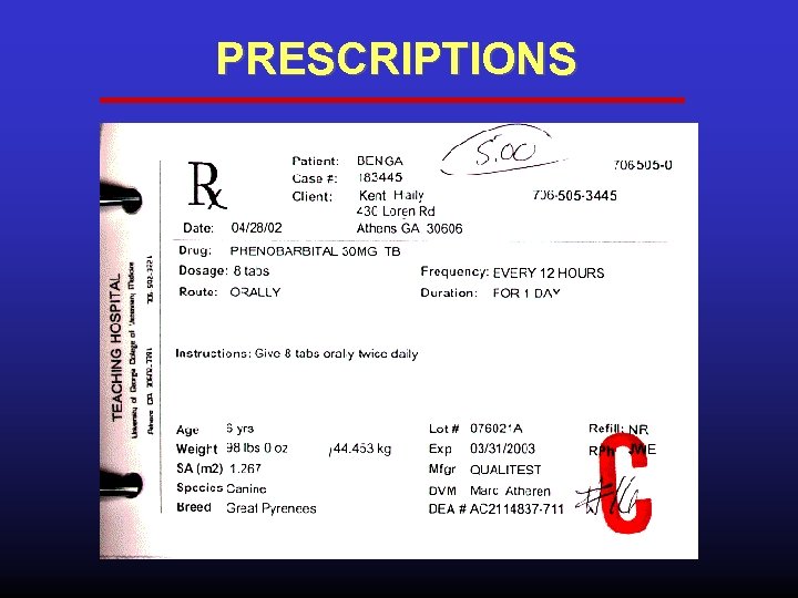 PRESCRIPTIONS 