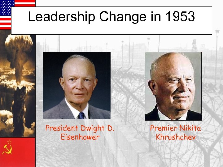 Leadership Change in 1953 President Dwight D. Eisenhower Premier Nikita Khrushchev 