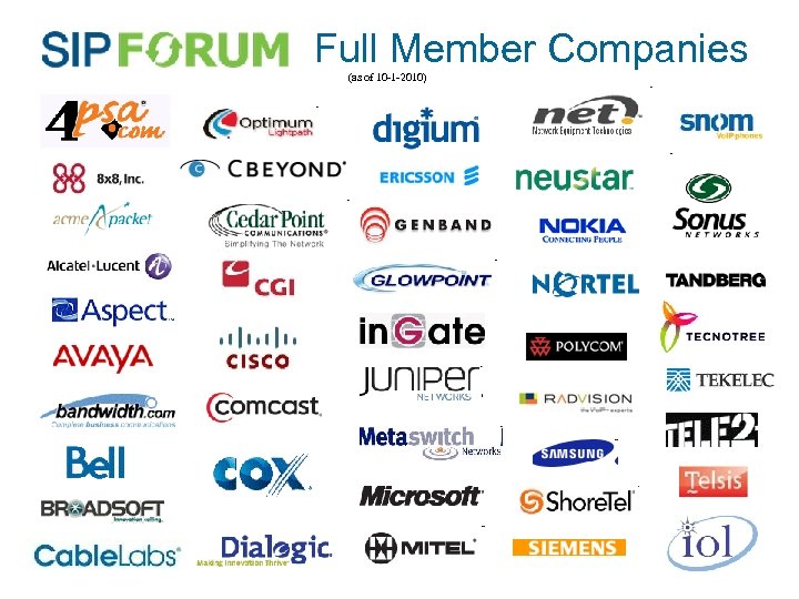 Full Member Companies (as of 10 -1 -2010) 