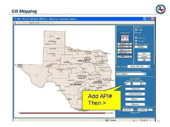 GIS Mapping (Insert Graph Here) Delete if un-needed Add API# Then > 17 