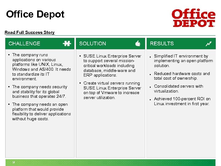 Office Depot Read Full Success Story • The company runs applications on various platforms