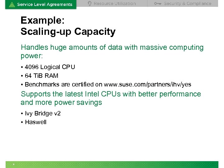 Example: Scaling-up Capacity Handles huge amounts of data with massive computing power: • 4096