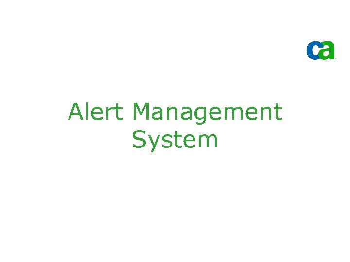 Alert Management System 