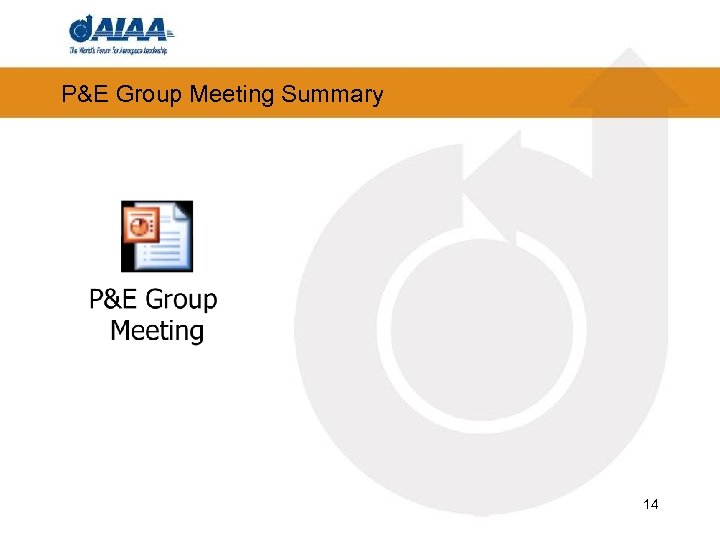 P&E Group Meeting Summary 14 