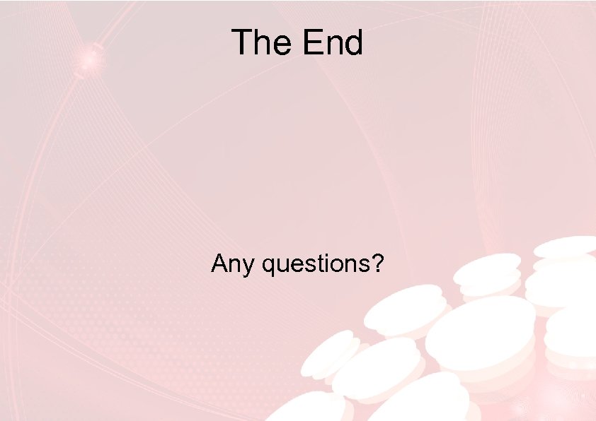 The End Any questions? 